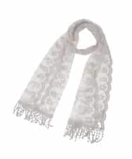 OZ3DD03054 eur3(エウルキューブ) コットン刺繍シアー猫ストール ライトグレー