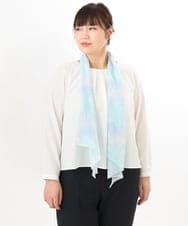 OZ3ED04039 eur3(エウルキューブ) エアリーグラデーションストール ライトブルー