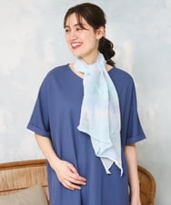 OZ3ED04039 eur3(エウルキューブ) エアリーグラデーションストール ライトブルー