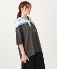 OZ3ED05049 eur3(エウルキューブ) チェーンプリント大判スカーフ ネイビー