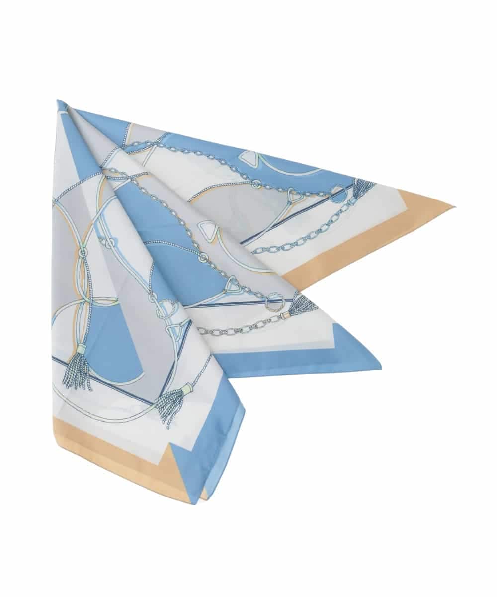 OZ3ED05049 eur3(エウルキューブ) チェーンプリント大判スカーフ ネイビー