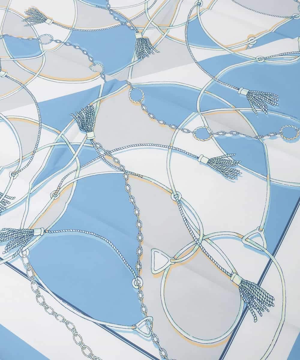 OZ3ED05049 eur3(エウルキューブ) チェーンプリント大判スカーフ ネイビー