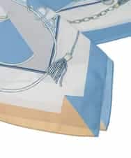 OZ3ED05049 eur3(エウルキューブ) チェーンプリント大判スカーフ ネイビー