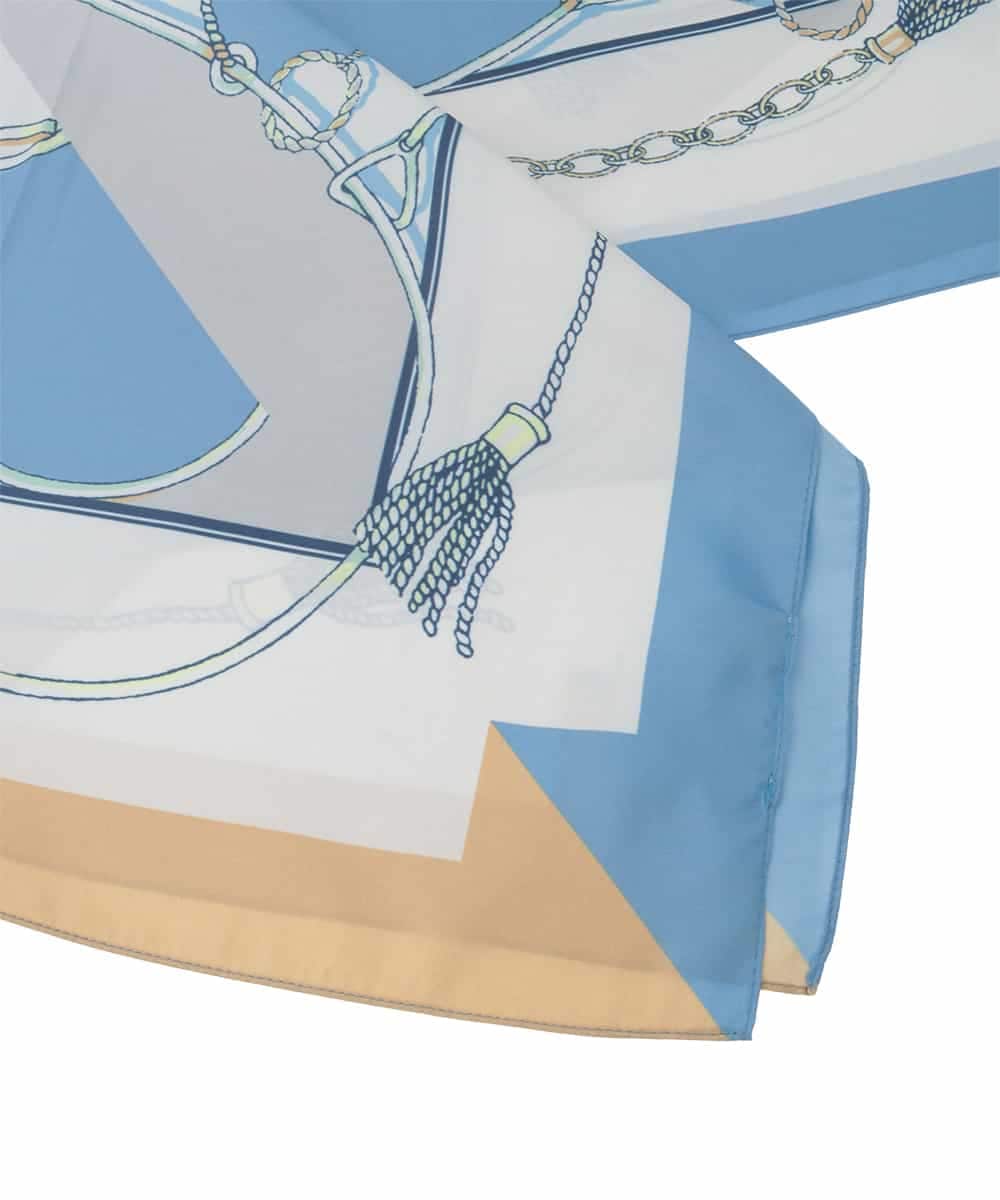 OZ3ED05049 eur3(エウルキューブ) チェーンプリント大判スカーフ ネイビー