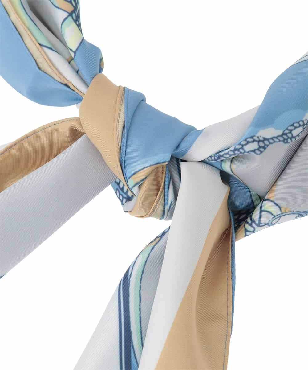 OZ3ED05049 eur3(エウルキューブ) チェーンプリント大判スカーフ ネイビー