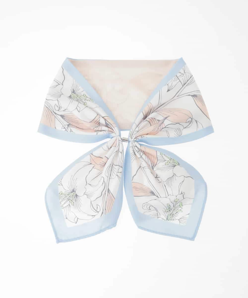 OZ3FD06034 eur3(エウルキューブ) 【接触冷感】フラワープリントマグネットスカーフ ライトブルー