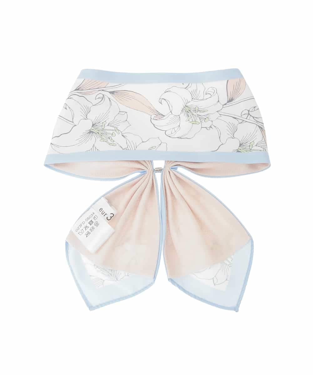 OZ3FD06034 eur3(エウルキューブ) 【接触冷感】フラワープリントマグネットスカーフ ライトブルー