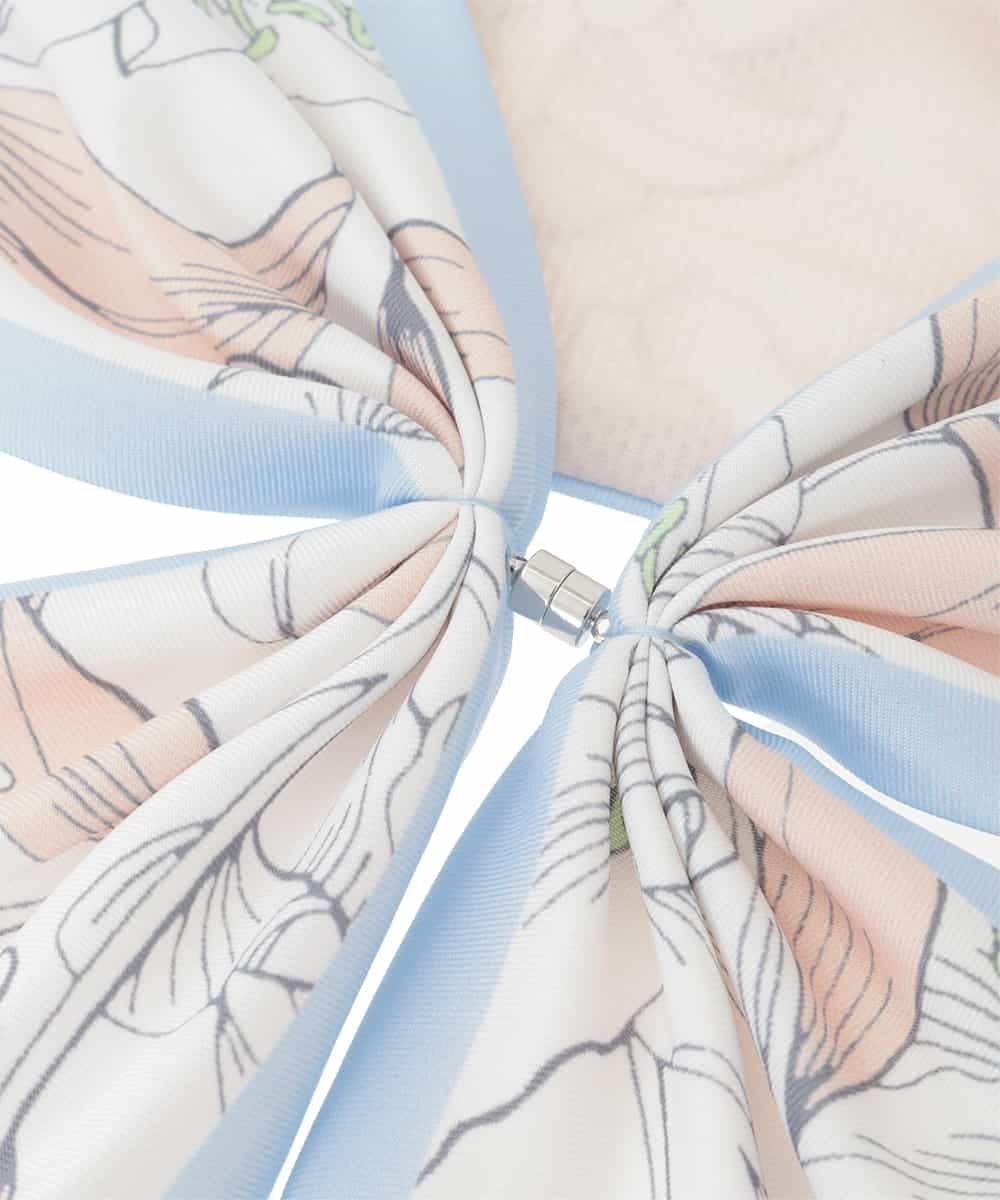 OZ3FD06034 eur3(エウルキューブ) 【接触冷感】フラワープリントマグネットスカーフ ライトブルー