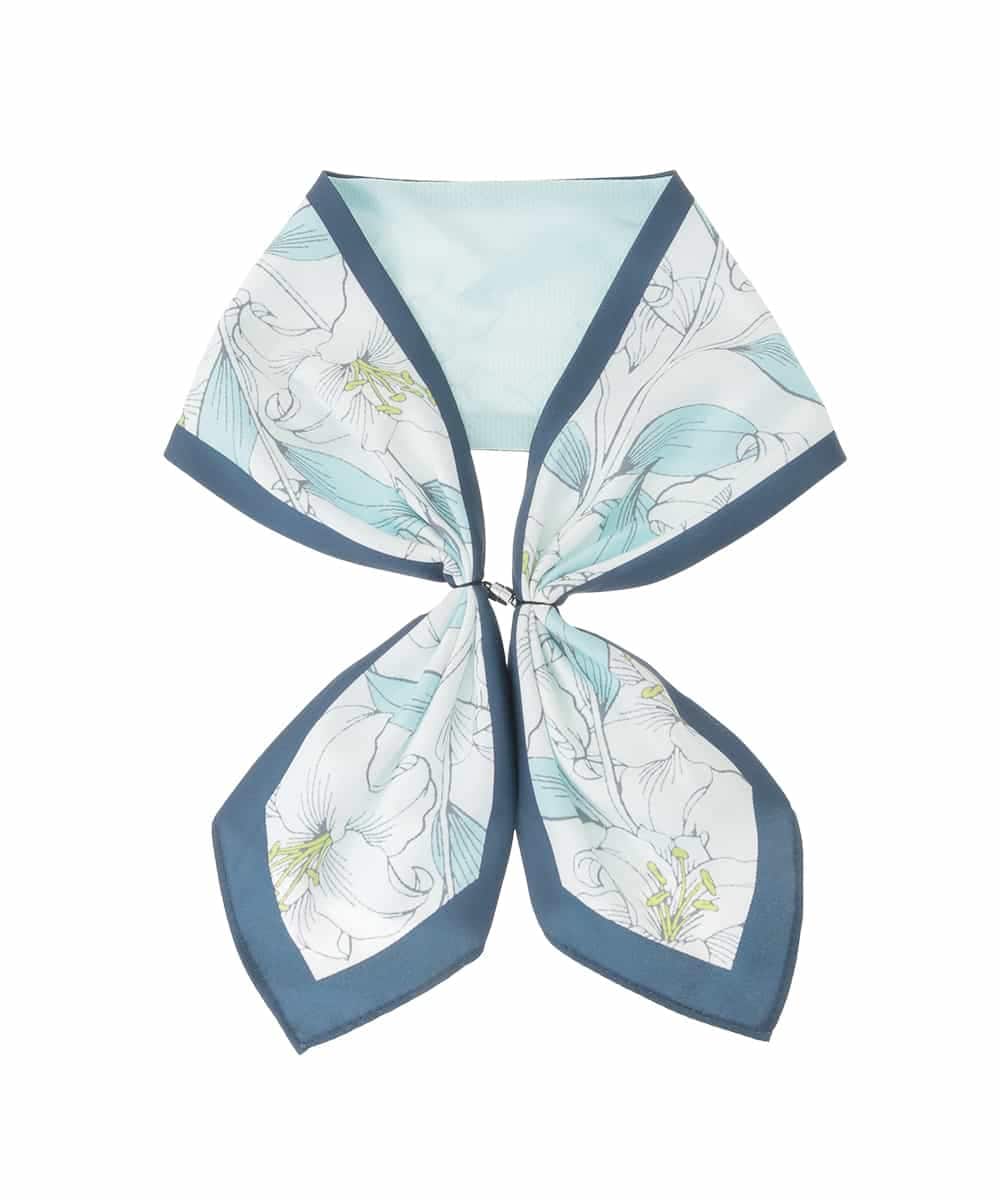 OZ3FD06034 eur3(エウルキューブ) 【接触冷感】フラワープリントマグネットスカーフ ネイビー