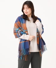 OZ3KD10039 eur3(エウルキューブ) 【シアバター加工】チェックストール ブルー