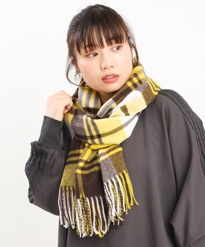 OZ3KS08054 eur3 ウールライクチェックストール