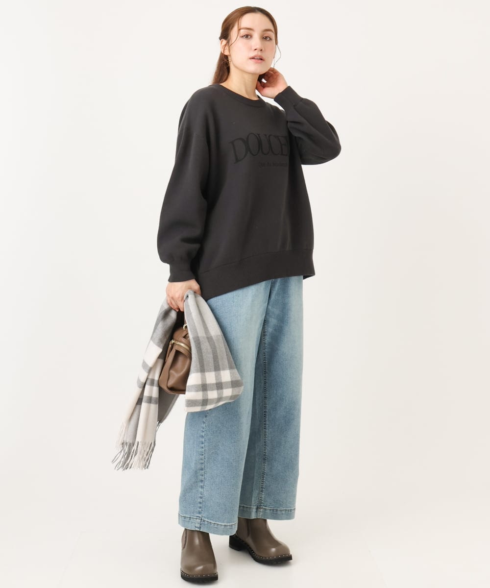 OZ3LA06034 eur3(エウルキューブ) カラーチェックフリンジマフラー ライトグレー