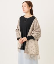 OZ3LA07039 eur3(エウルキューブ) レオパードフリンジマフラー ベージュ