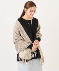 OZ3LA07039 eur3(エウルキューブ) レオパードフリンジマフラー ベージュ