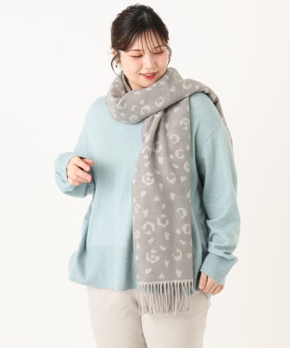 OZ3LA07039 eur3 レオパードフリンジマフラー