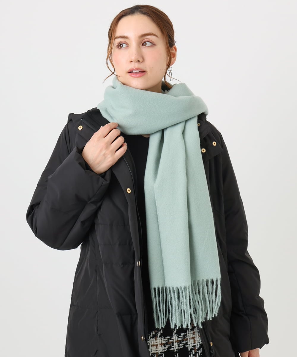 OZ3LA10039 eur3(エウルキューブ) カシミヤタッチストール ライトグリーン