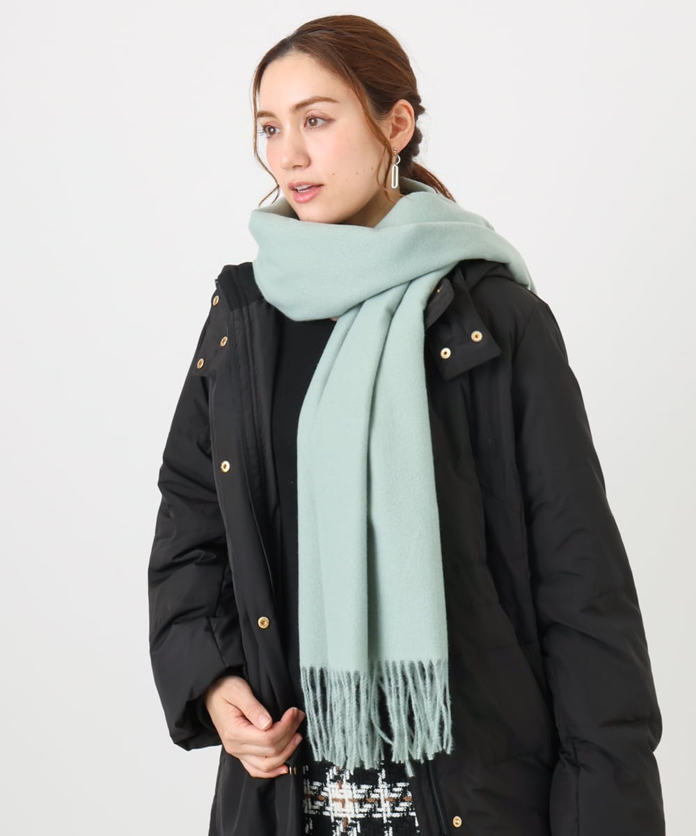 OZ3LA10039 eur3(エウルキューブ) カシミヤタッチストール ライトグリーン