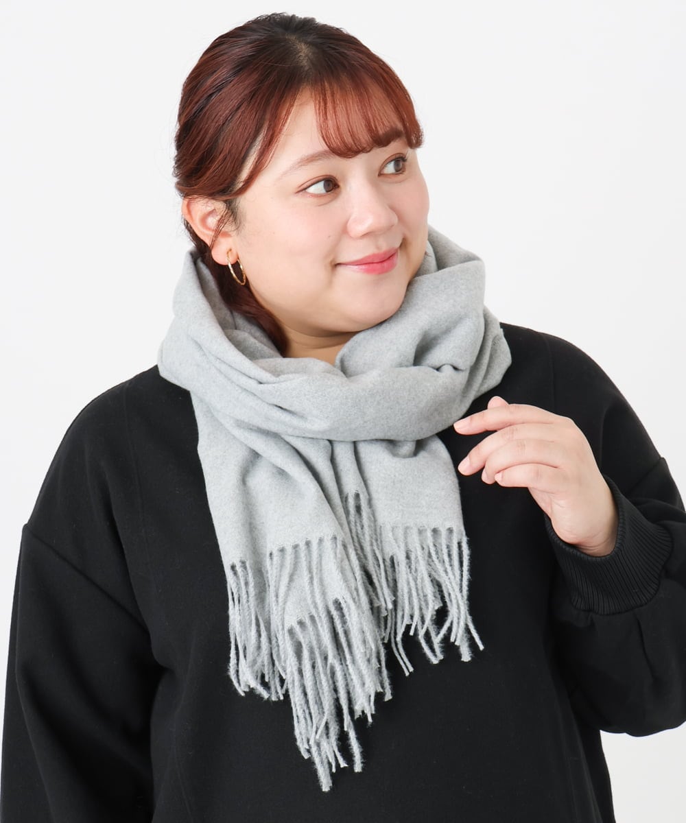 OZ3LA10039 eur3(エウルキューブ) カシミヤタッチストール グレー