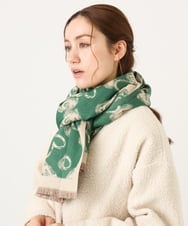 OZ3LA11054 eur3(エウルキューブ) ハート柄ストール グリーン