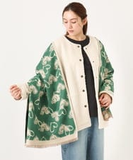 OZ3LA11054 eur3(エウルキューブ) ハート柄ストール グリーン