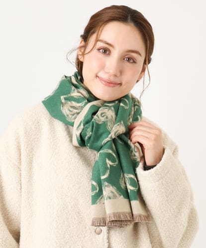 OZ3LA11054  ハート柄ストール