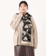 OZ3LA11054 eur3(エウルキューブ) ハート柄ストール ブラック