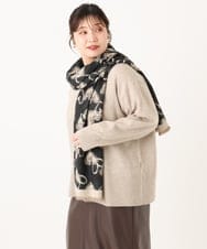 OZ3LA11054 eur3(エウルキューブ) ハート柄ストール ブラック