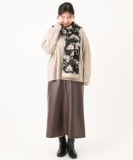 OZ3LA11054 eur3(エウルキューブ) ハート柄ストール ブラック