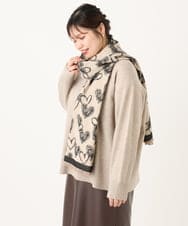 OZ3LA11054 eur3(エウルキューブ) ハート柄ストール ブラック