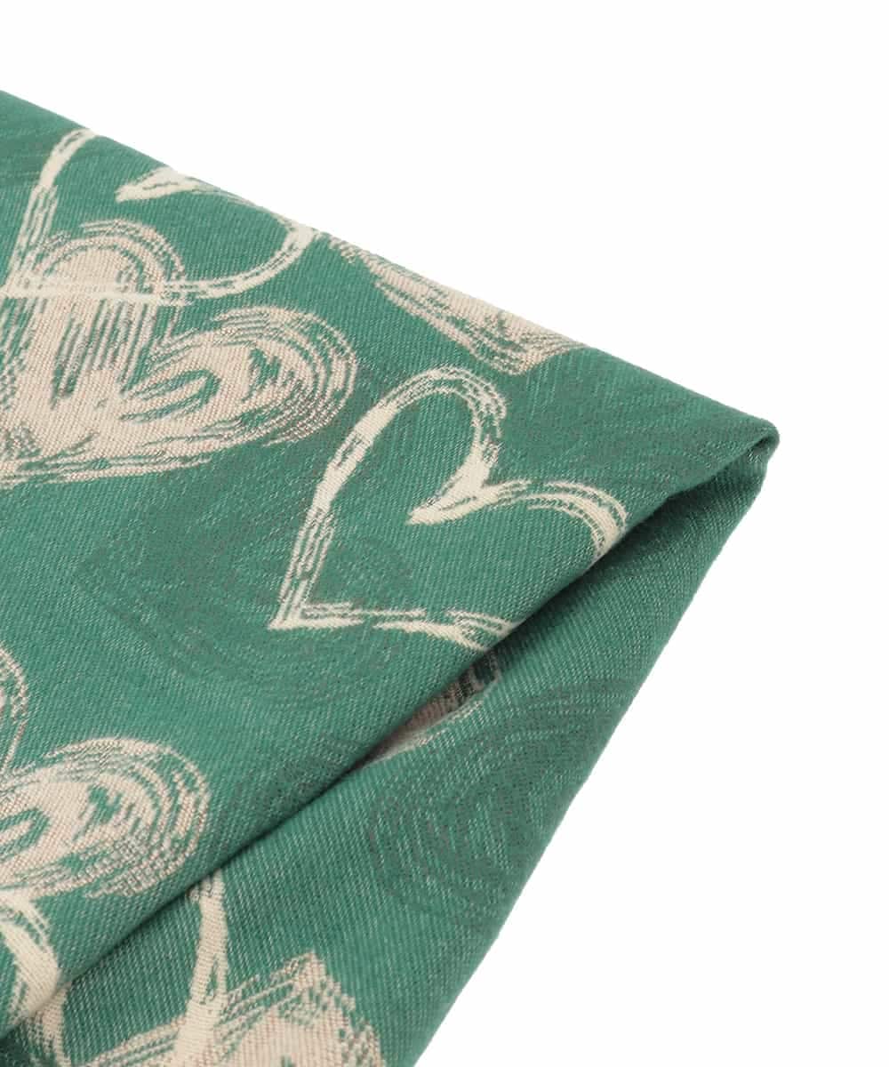 OZ3LA11054 eur3(エウルキューブ) ハート柄ストール グリーン