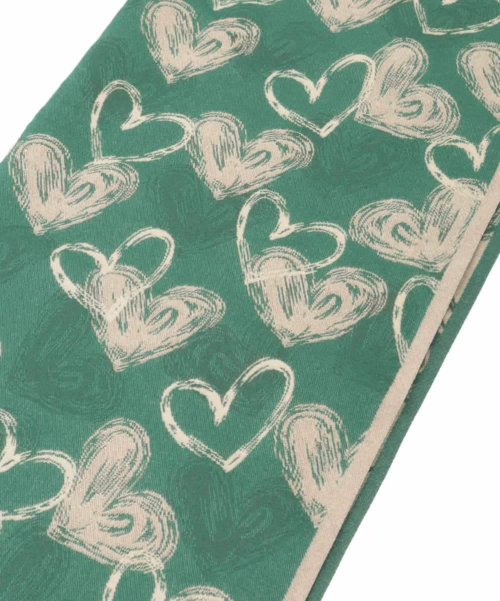 OZ3LA11054 eur3(エウルキューブ) ハート柄ストール グリーン