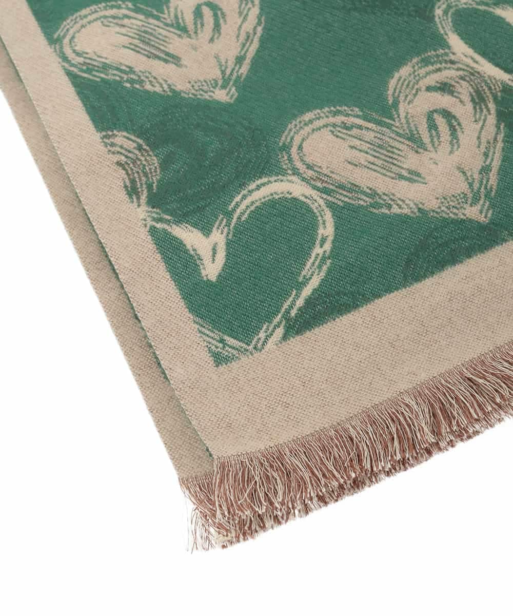 OZ3LA11054 eur3(エウルキューブ) ハート柄ストール グリーン