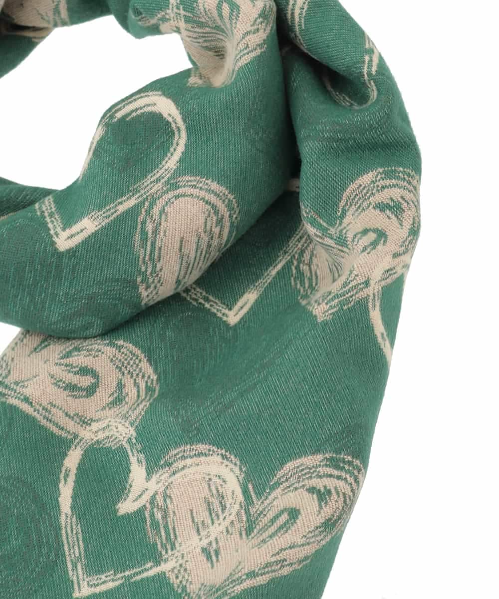 OZ3LA11054 eur3(エウルキューブ) ハート柄ストール グリーン