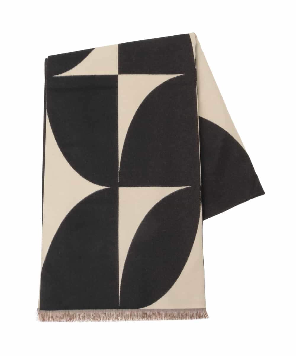 OZ3LA12054 eur3(エウルキューブ) モダン柄ストール ブラック