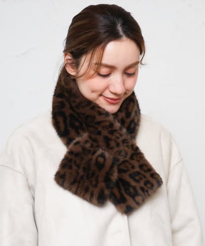 OZ3LD14039 eur3 レオパード柄フェイクファーティペット