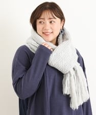 OZ3LP14050 eur3(エウルキューブ) ケーブル編みマフラー ライトグレー(91)