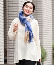 OZ3LP15040 eur3(エウルキューブ) チェック柄マフラー ブルー(55)