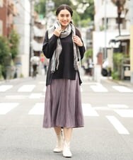 OZ3LP15040 eur3(エウルキューブ) チェック柄マフラー グレー(92)