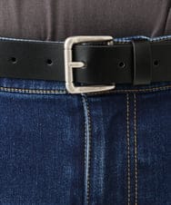 OZ4LD04054 eur3(エウルキューブ) 牛革スクエアバックルベルト ブラック