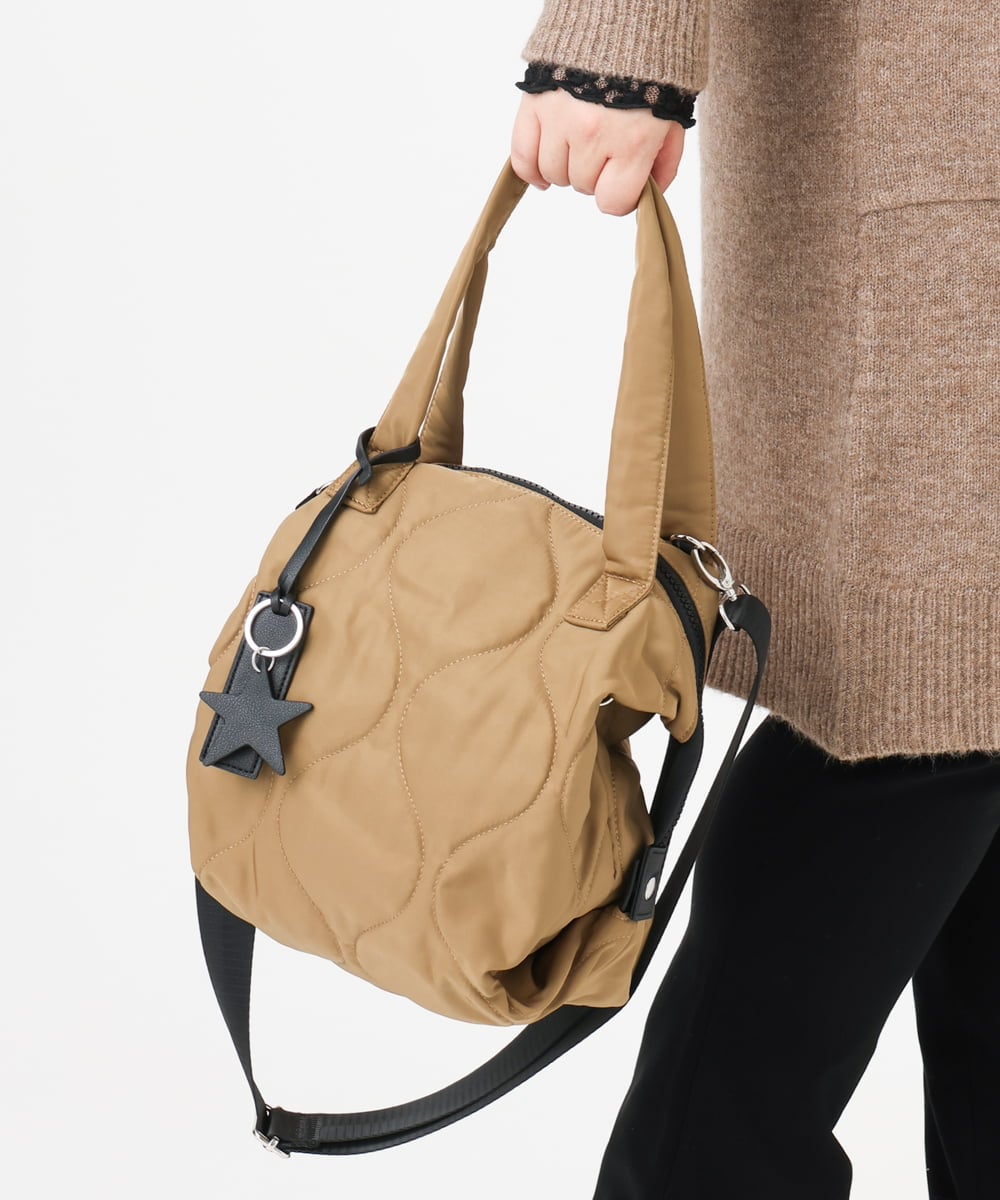 OZ5AD26079 eur3(エウルキューブ) 【マルチWAY】キルティングフラットバッグ ベージュ