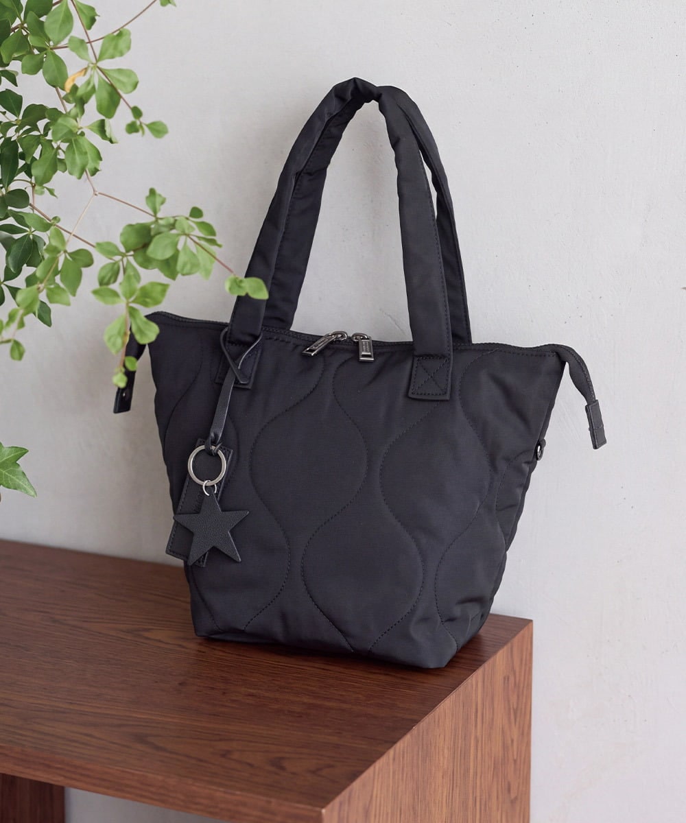 OZ5AD26079 eur3(エウルキューブ) 【マルチWAY】キルティングフラットバッグ ブラック