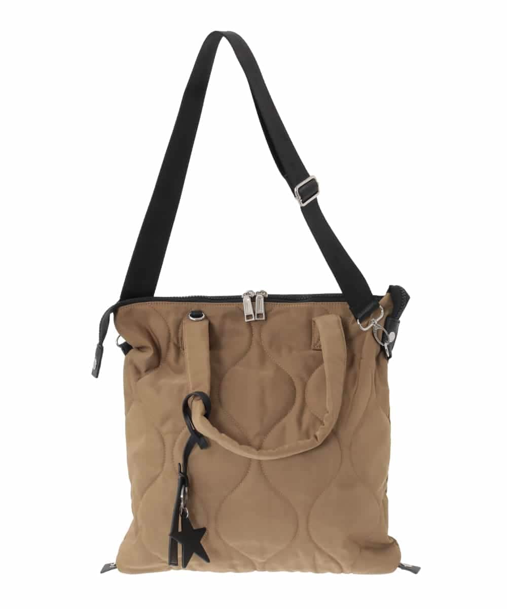 OZ5AD26079 eur3(エウルキューブ) 【マルチWAY】キルティングフラットバッグ ベージュ