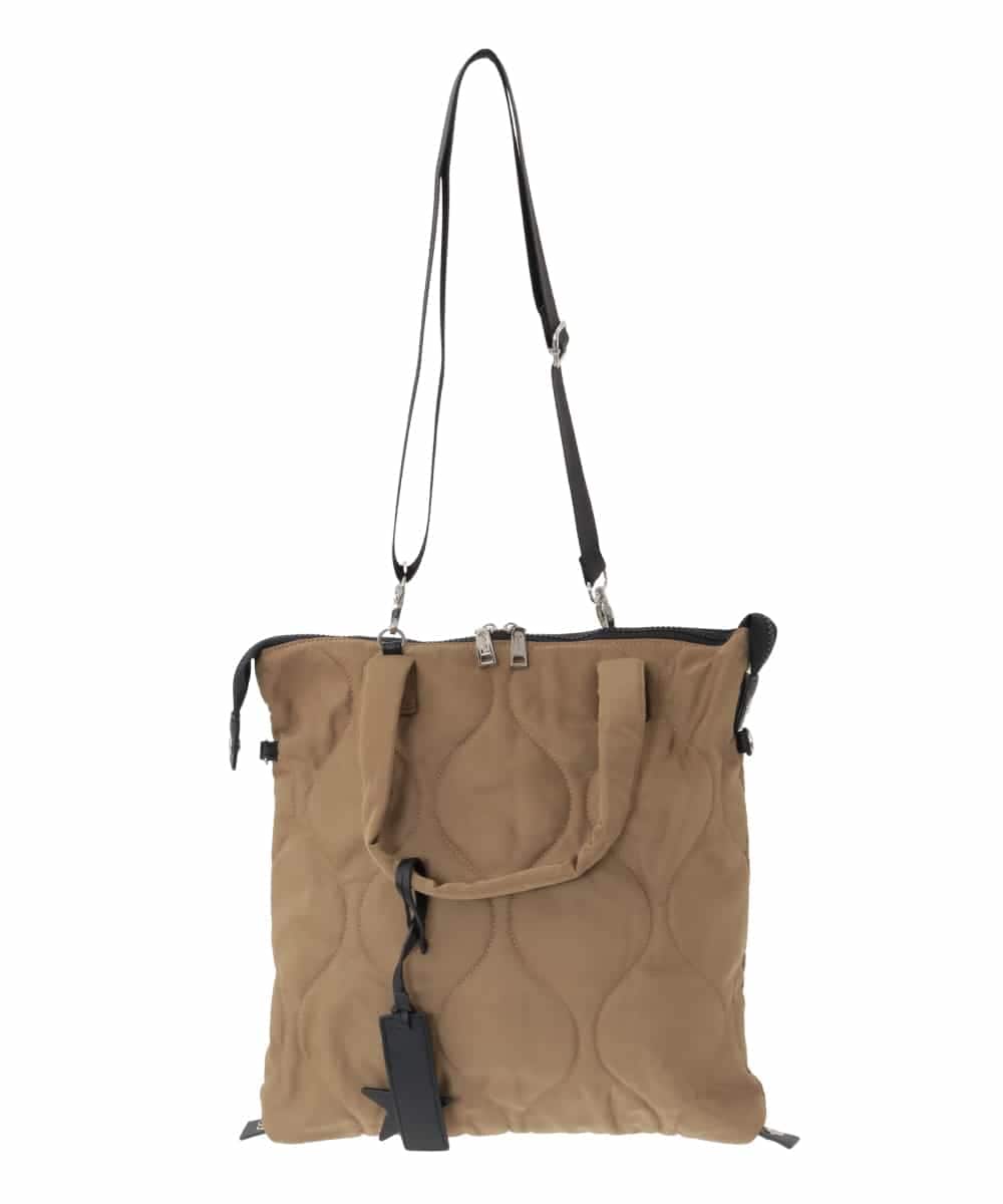 OZ5AD26079 eur3(エウルキューブ) 【マルチWAY】キルティングフラットバッグ ベージュ