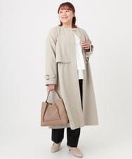 OZ5AD27079 eur3(エウルキューブ) 【2WAY】切り替えデザインフェイクレザーハンドバッグ グレージュ