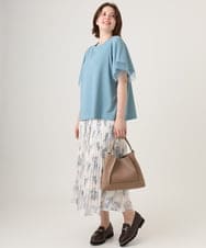 OZ5AD27079 eur3(エウルキューブ) 【2WAY/通勤】切り替えデザインフェイクレザーハンドバッグ グレージュ