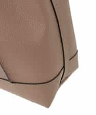 OZ5AD27079 eur3(エウルキューブ) 【2WAY】切り替えデザインフェイクレザーハンドバッグ グレージュ