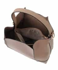 OZ5AD27079 eur3(エウルキューブ) 【2WAY】切り替えデザインフェイクレザーハンドバッグ グレージュ