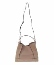 OZ5AD27079 eur3(エウルキューブ) 【2WAY】切り替えデザインフェイクレザーハンドバッグ グレージュ