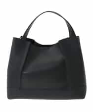 OZ5AD27079 eur3(エウルキューブ) 【2WAY】切り替えデザインフェイクレザーハンドバッグ ブラック