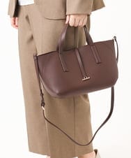 OZ5AD28089 eur3(エウルキューブ) 【2WAY】フェイクレザースクエアデザインバッグ ブラウン